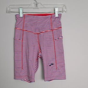 Brooks Red and White Athletic Shorts